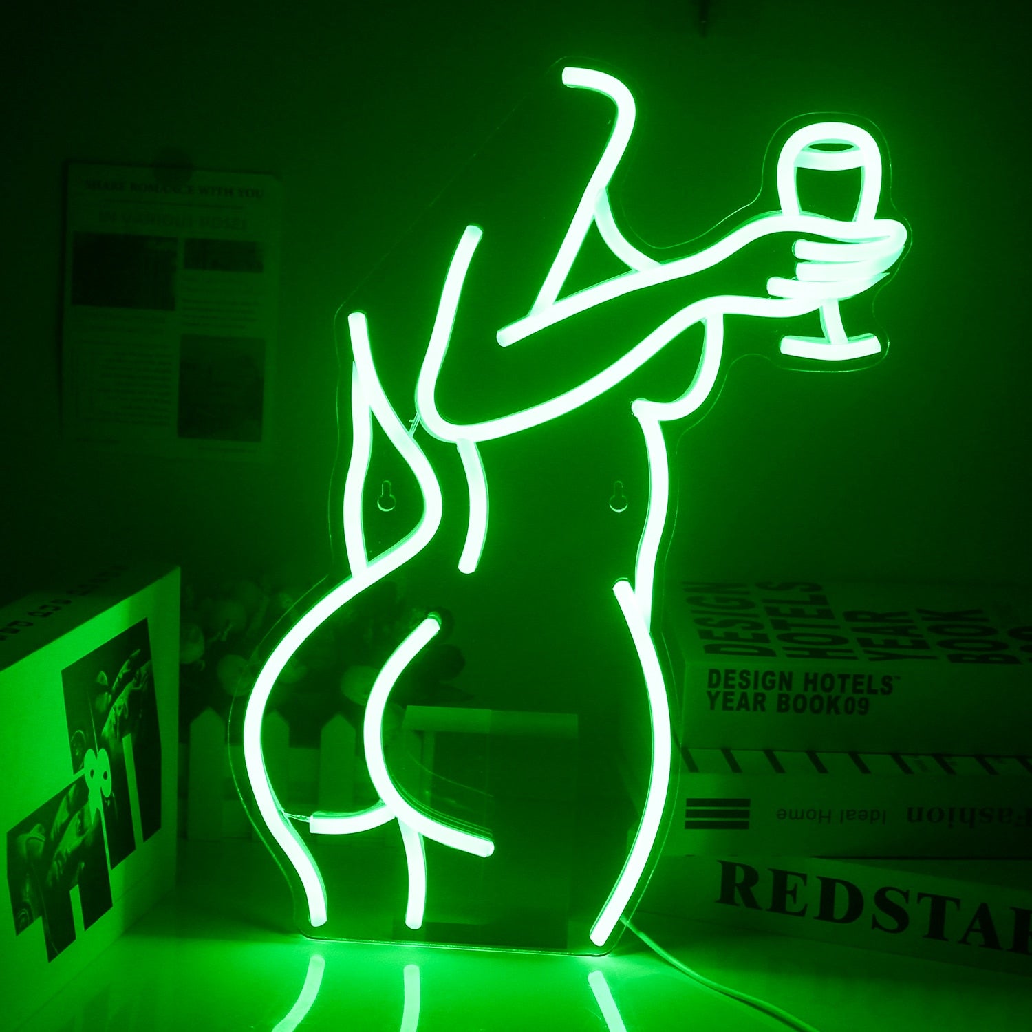 Nude With Wine Neon Light