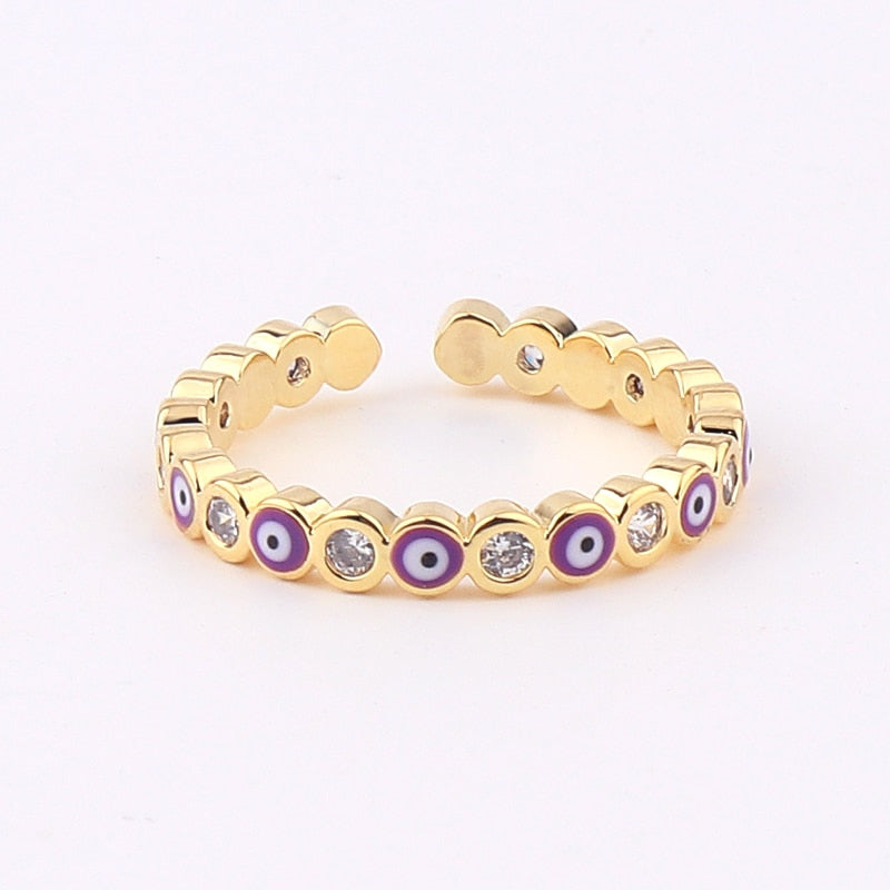 Rainbow Evil Eye Ring