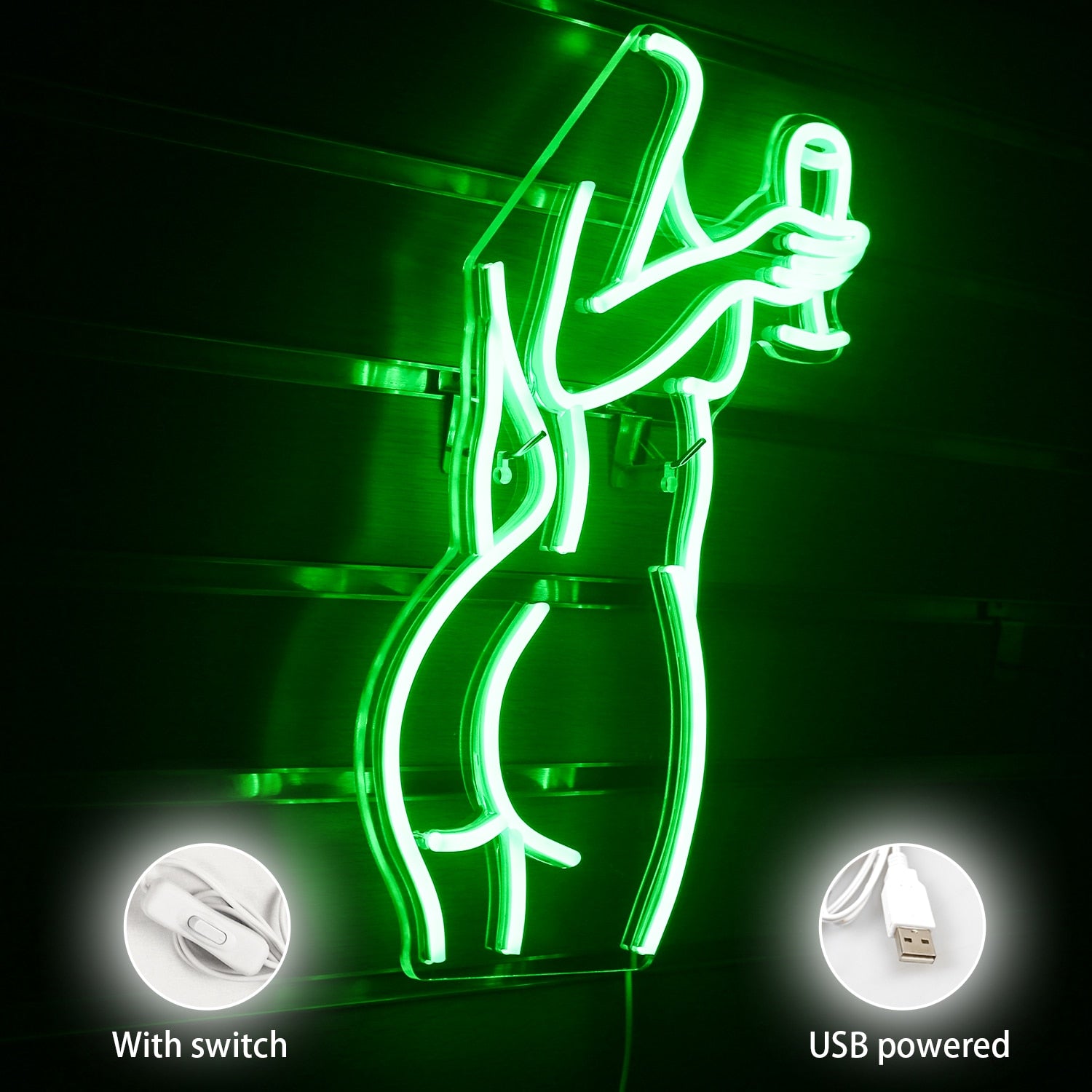 Nude With Wine Neon Light