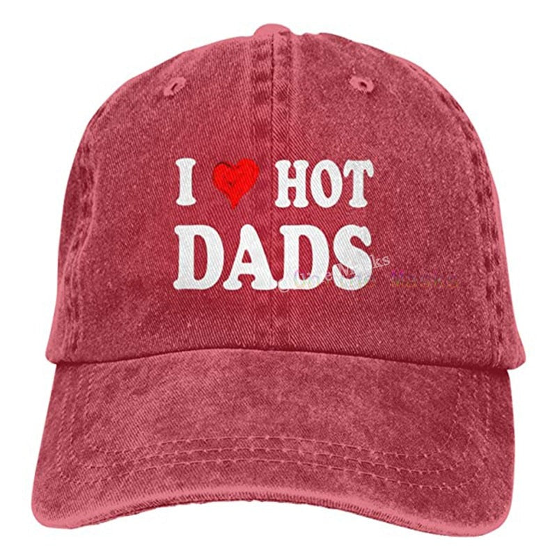 I Love Hot Dads Hat