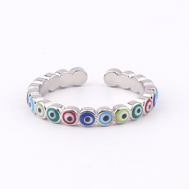 Rainbow Evil Eye Ring