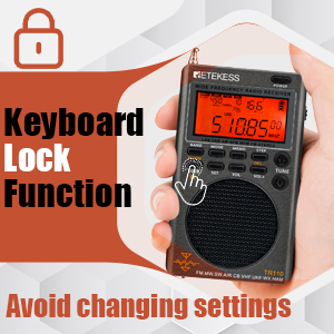 Retekess TR110ラジオ、BCLラジオ、アマチュア無線愛好家向け ポータブル SSB 短波ラジオ、フルバンド ラジオ AM FM 短波エアバンド CB、NOAA 天気予報、FM ステレオ、時計、スリープ タイマー、1000 プリセット ステーション