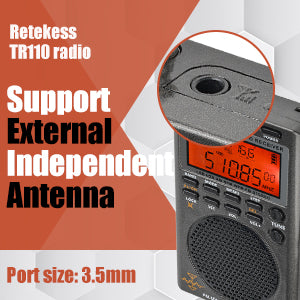 Retekess TR110ラジオ、BCLラジオ、アマチュア無線愛好家向け ポータブル SSB 短波ラジオ、フルバンド ラジオ AM FM 短波エアバンド CB、NOAA 天気予報、FM ステレオ、時計、スリープ タイマー、1000 プリセット ステーション