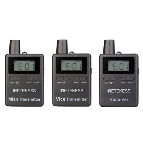 Retekess TT109 ワイヤレスツアーガイドシステム 2.4GHzプロフェッショナル 翻訳システム 通訳 トレーニング 裁判所 政府 送信機*1＋受信機*10