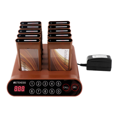 ワイヤレ呼び出しシステム 無線コールベル 呼び出しベル ホスト*1+レシーバー*10 飲食店 病院向け