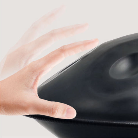 Learn handpan-Diagram - Strike with the most elastic part of your fingertips and quickly retract your fingers
