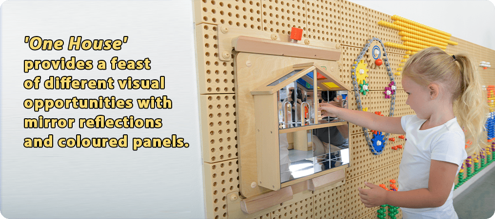 'One House' provides a feast of different visual opportunities with mirror reflections and coloured panels