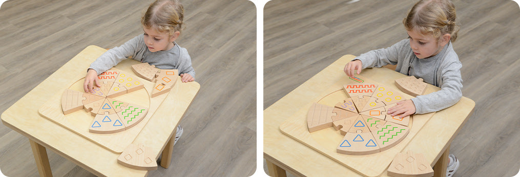 A set of solid beech wood blocks in pairs of different specific texture.