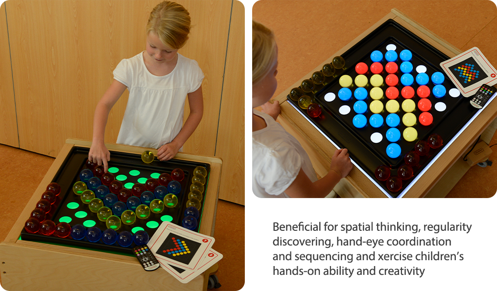 Beneficial for spatial thinking, regularity discovering, hand-eye coordination and sequencing and xercise children’s hands-on ability and creativity