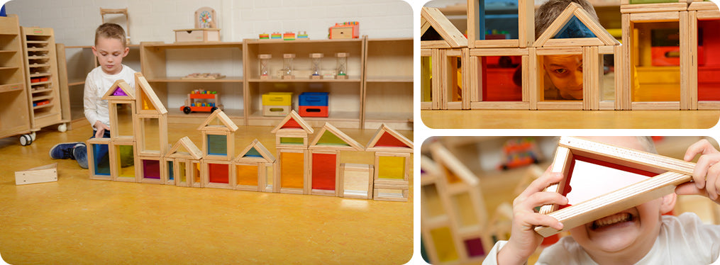 Children can see their appearance, expressions and actions through the mirror block, which helps to enhance their self-awareness and confidence