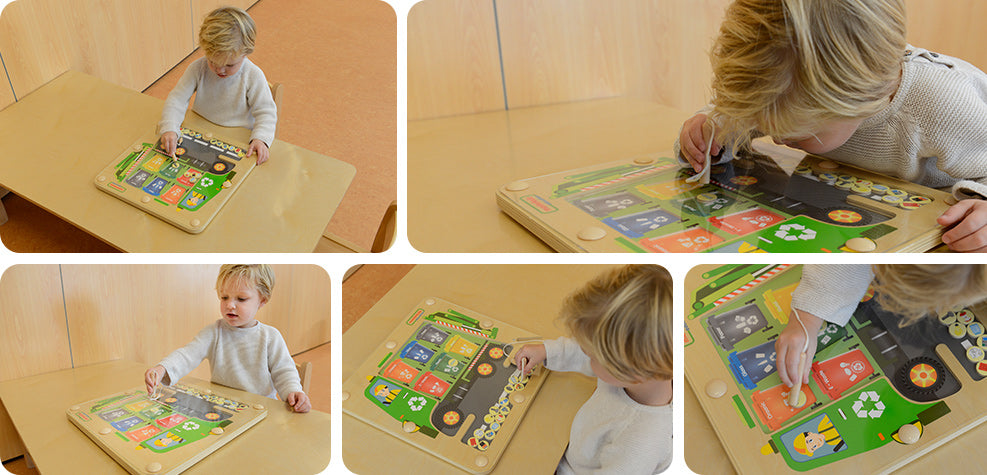 Learn the recycling basics with this handy magnetic sorting board!