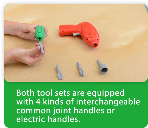 The wooden storage grants easy access to all tools for children