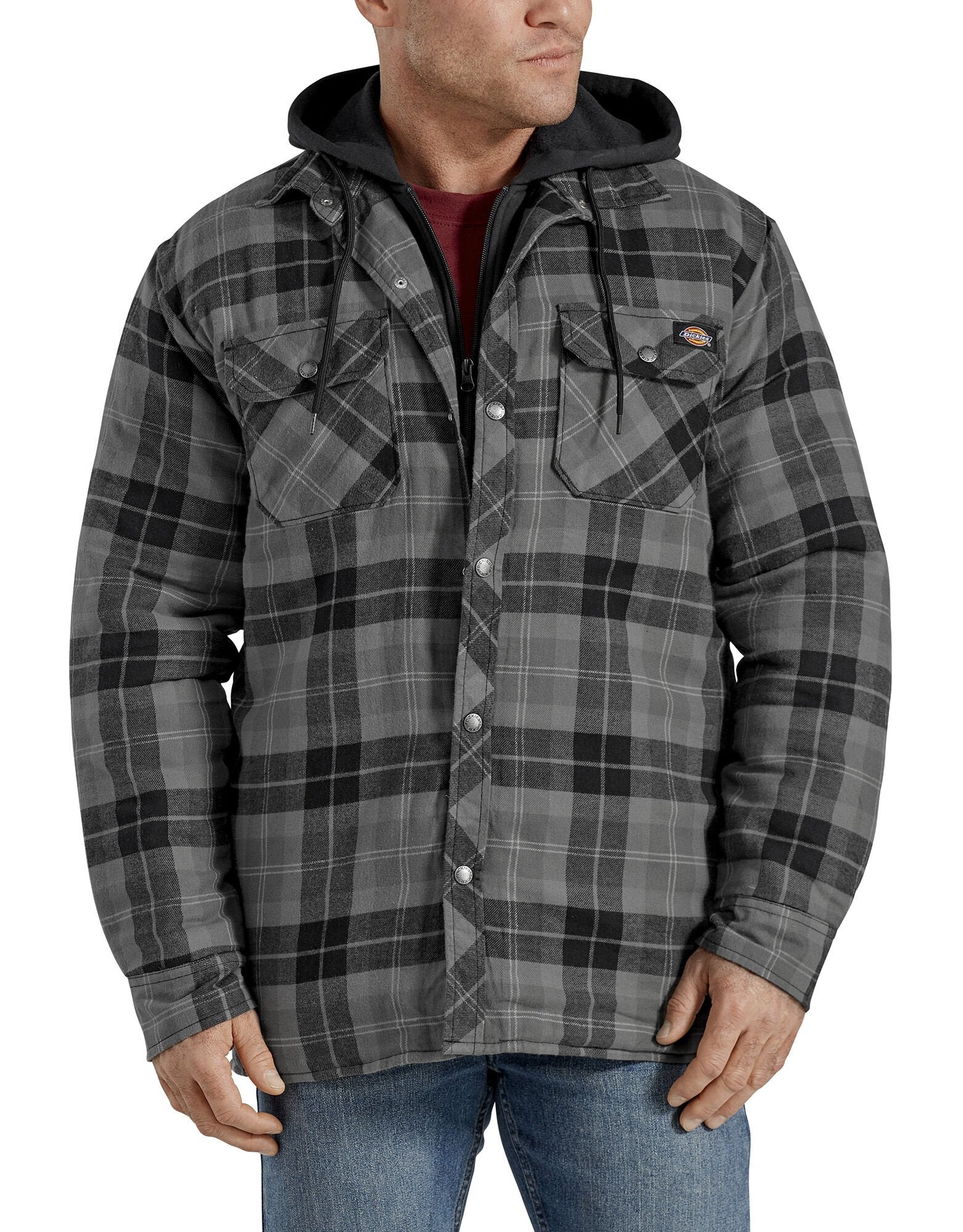 Dickies Fleece Hooded Flannel Shirt Jacket ***