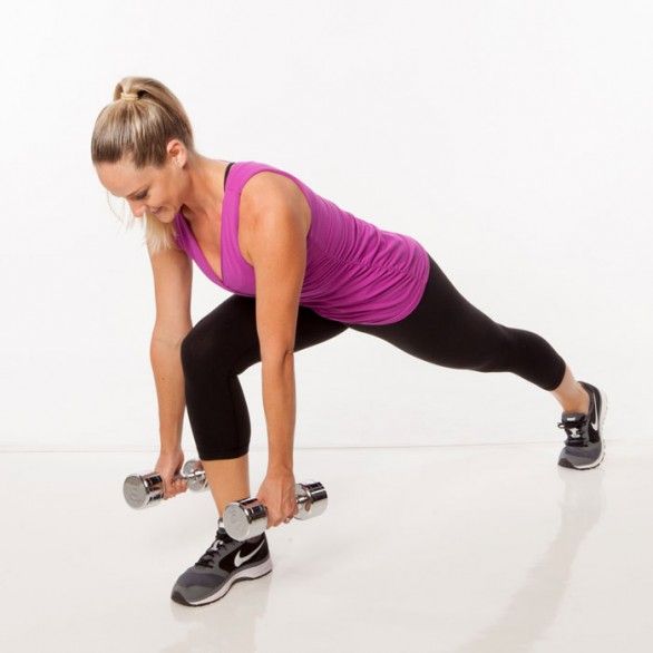 Bent-Over Dumbbell Row in Lunge Position