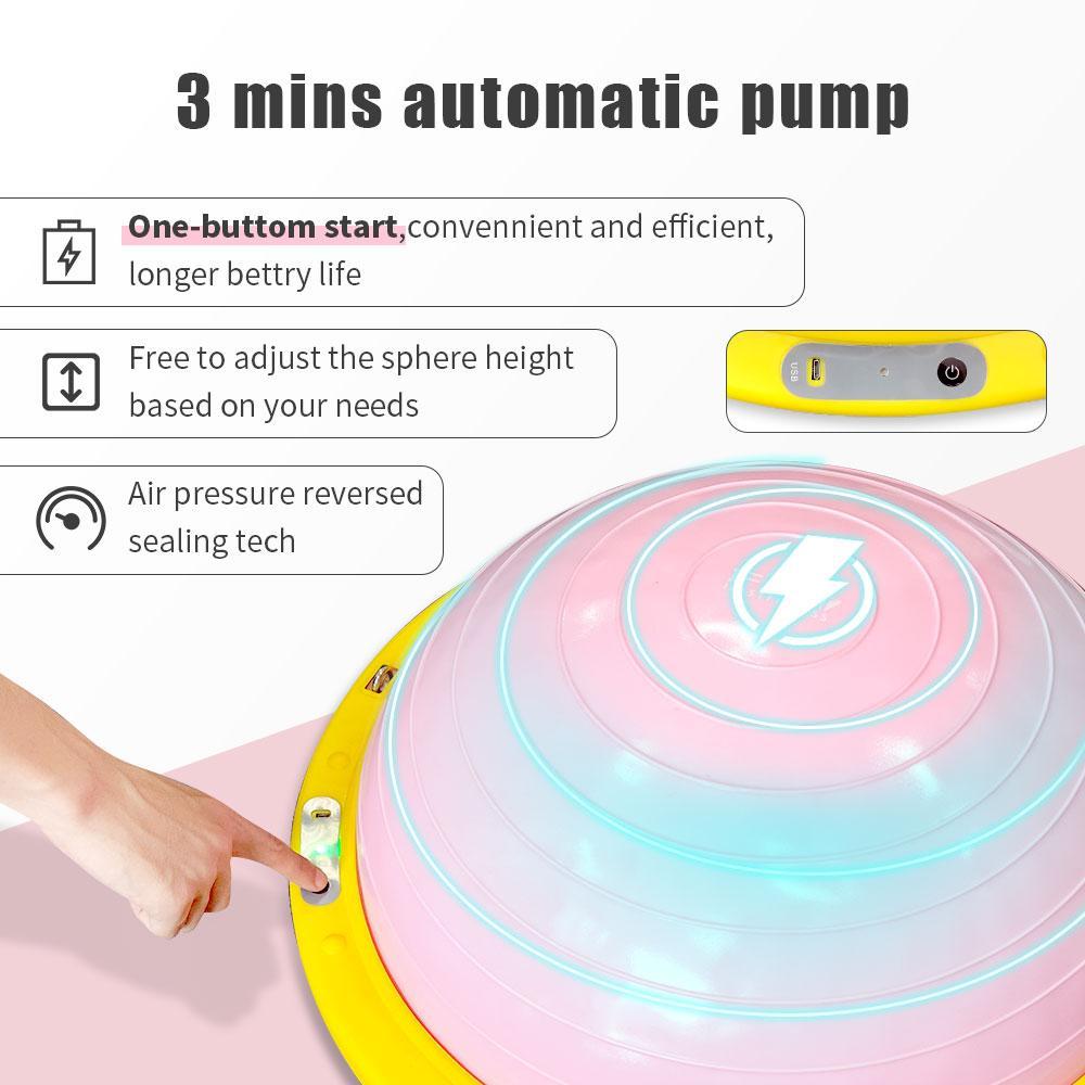 half exercise ball workouts with 3 mins automatic pump