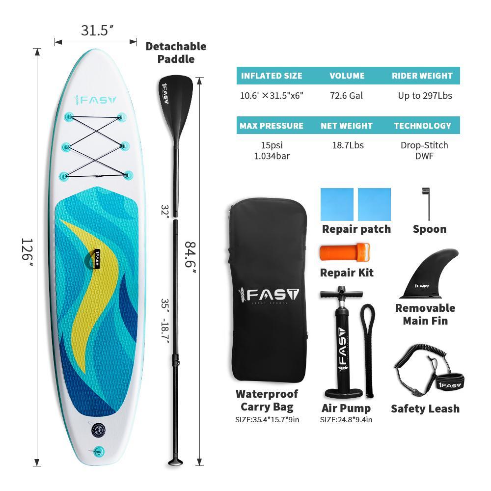 Inflatable Paddle Board size