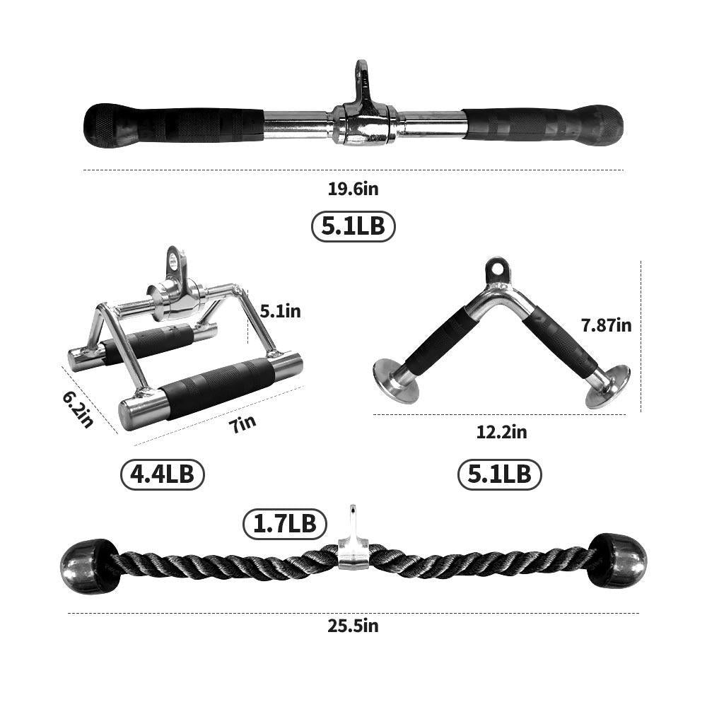 Pull Down Machine|Double D Handle,V-Shaped Bar,Tricep Rope,Rotating Straight Bar