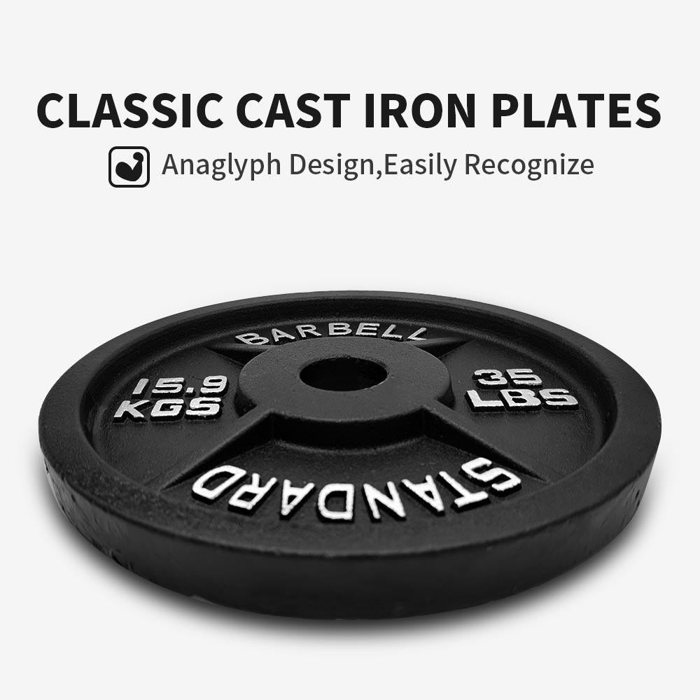 classic cast iron weight plates