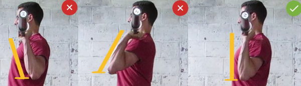 The angle of the elbow