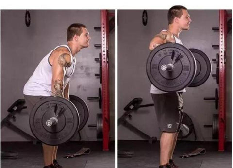 Stand too straight when doing barbell rowing