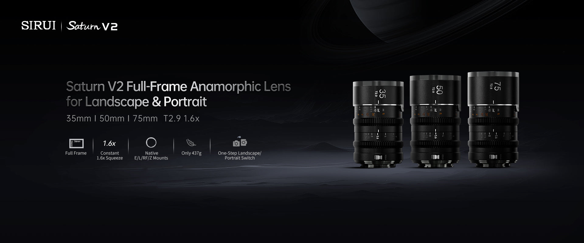 1.6x Full-Frame Anamorphic Cine Lens for Landscape & Portrait