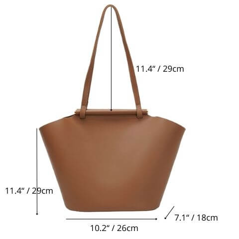 women leather work tote with size