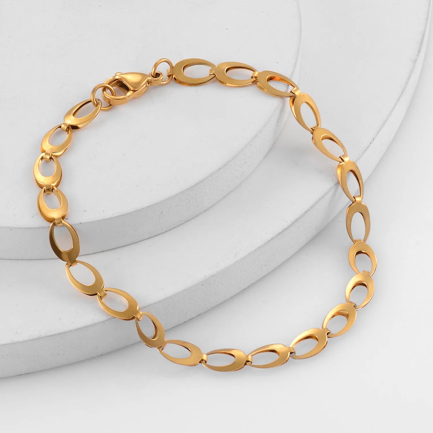 Stainless Steel Personality Gold Color Tone Bracelet Fashion Trend High Quality For Men And Women
