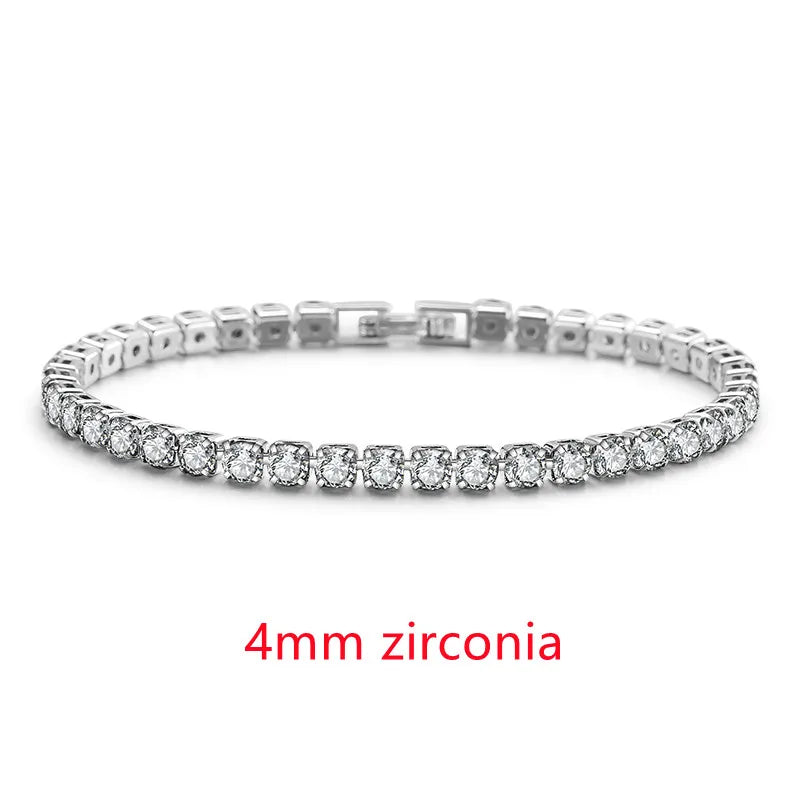 ZAKOL 2mm 3mm 4mm Hip Round Cubic Zirconia Crystal Tennis Bracelets for Women Fashion Wedding Jewelry Pulseras Mujer BP171