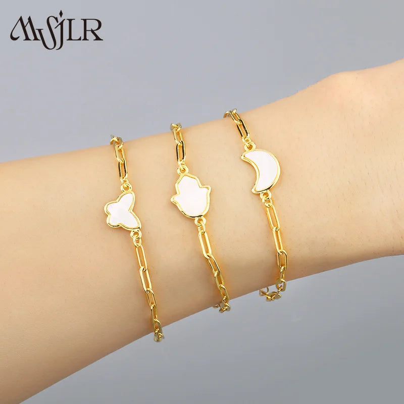 MVB-045   2023 Cute Style Zircon Butterfly And Moon Beautifully S haped  Bracelet  New Sale Accessories New Arrival Design
