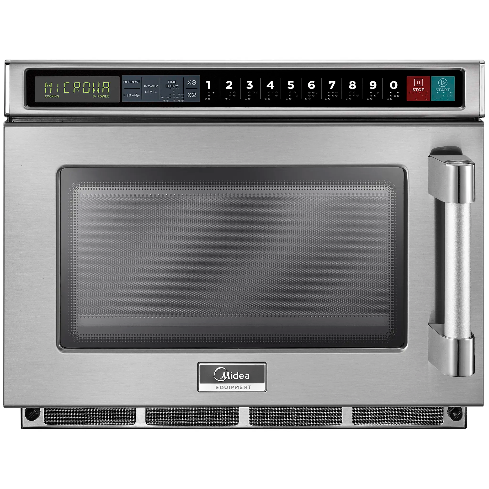 Midea 1817G1A Commercial Compact Touchpad Microwave with Filter - 1800W, Fits 13