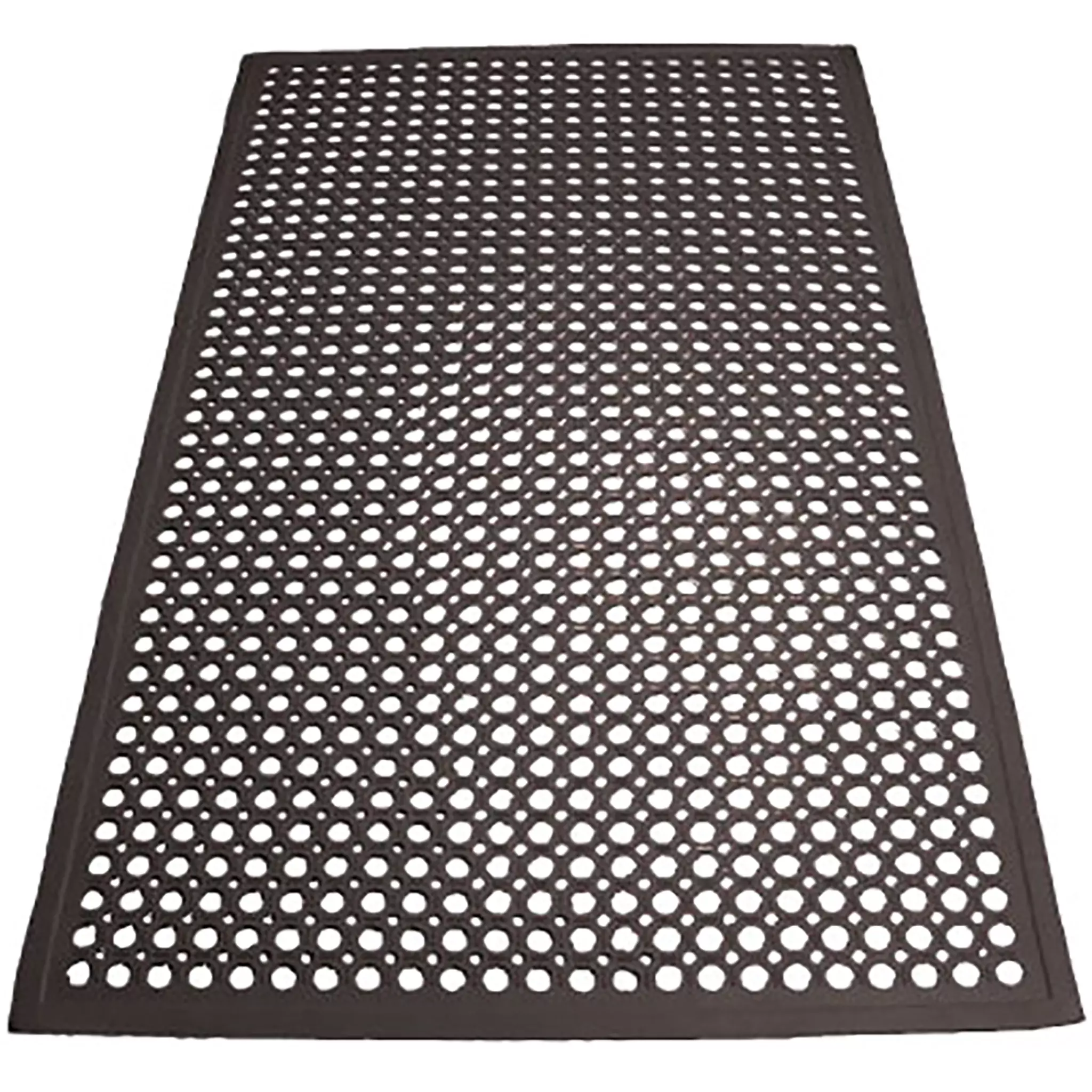 Winco Black Rubber Floor Mat With Beveled Edge
