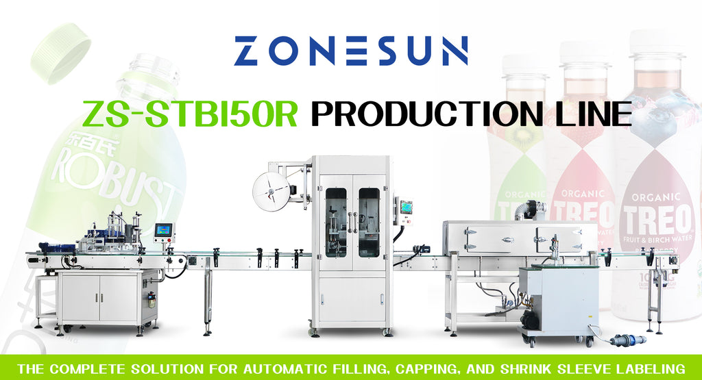 ZONESUN ZS-STB150R Production Line: The Complete Solution for Automatic Filling, Capping, and Shrink Sleeve Labeling