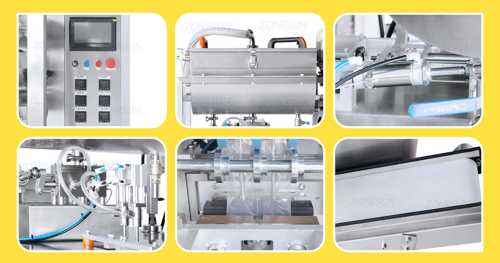 Enhance Your Packaging Efficiency with ZONESUN ZS-FS500Y-2 Full Automatic Double Lane Servo Motor 4 Sides Paste Filling Sealing Machine