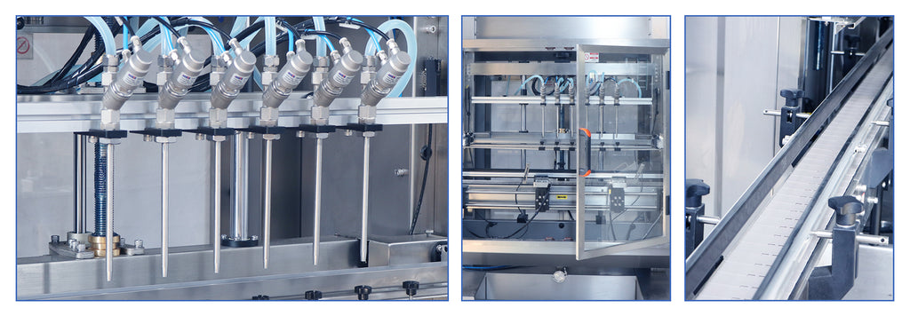 Streamline Your Production with ZONESUN ZS-YTEX1 Automatic Explosion Proof 6 Nozzles Liquid Gravity Filling Machine