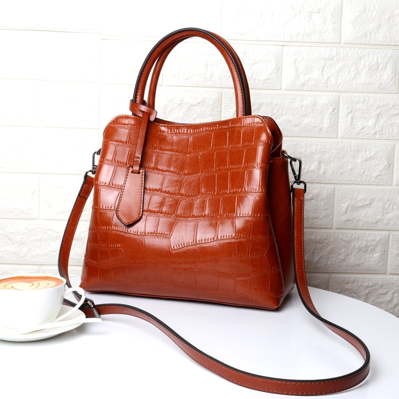 Vintage Trend Genuine Leather Women Handbags Fashion Luxury Shoulder Bags