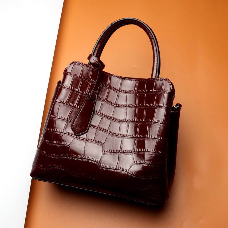 Vintage Trend Genuine Leather Women Handbags Fashion Luxury Shoulder Bags