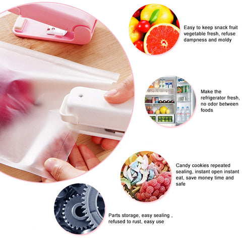 Mini máquina de sellado de alimentos con sellador de mano