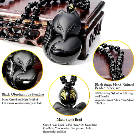 Fox Obsidian Necklace