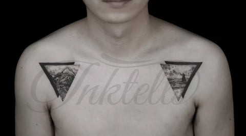 triangle tattoos on the shoulders