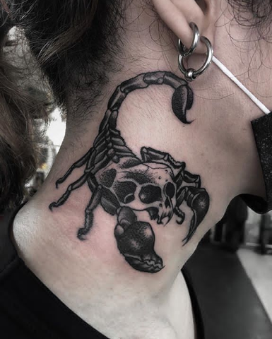 scorpion neck tattoo design