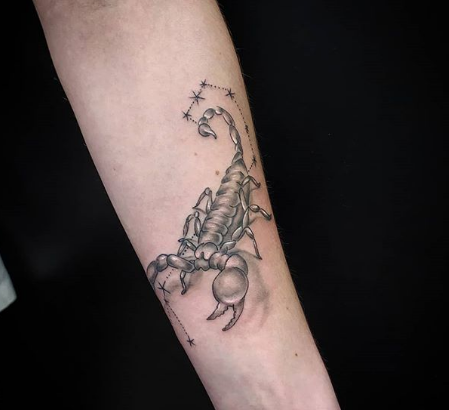 scorpion forearm tattoo design