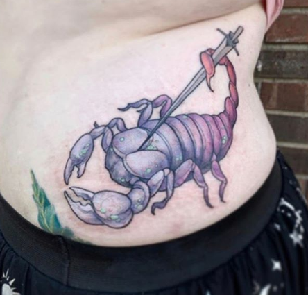 scorpion belly tattoo design
