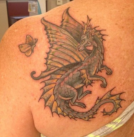 Butterfly and Dragon Tattoo Design