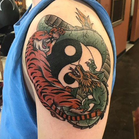 Tiger and Dragon Tattoo Design