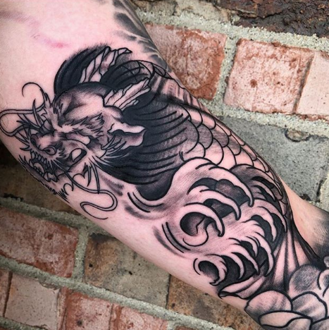 Koi Dragon Tattoo Design
