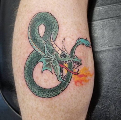 Fire-Breathing Dragon Tattoo Design