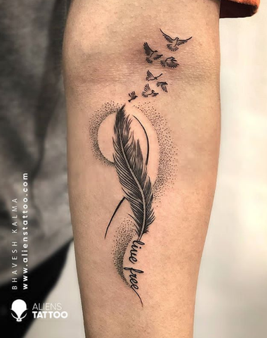 feather bird tattoo
