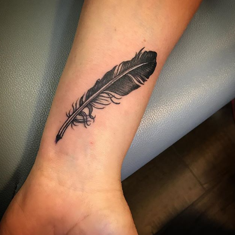 Crow Feather Tattoo Design