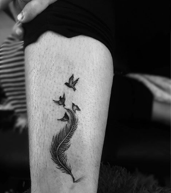 Dove Feather Tattoo Design