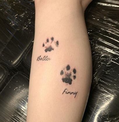 cat footprint tattoo design